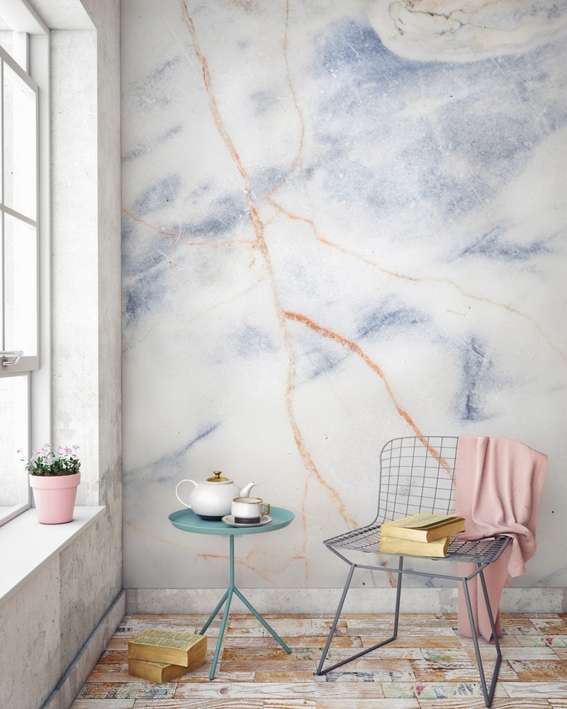 Murals-Wallpaper-Marble-9-Blue-and-Bronze-Print